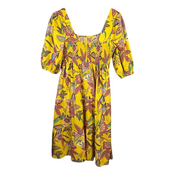 Johny Was Jade Mladen Midi Yellow Floral Sundress Medium - Picture 3 of 13